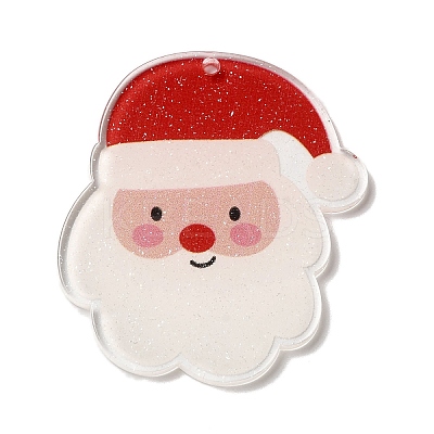 Printed Christmas Theme Acrylic Pendants OACR-L018-09A-1