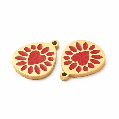 Ion Plating(IP) 304 Stainless Steel Enamel Pendants STAS-F291-04G-1
