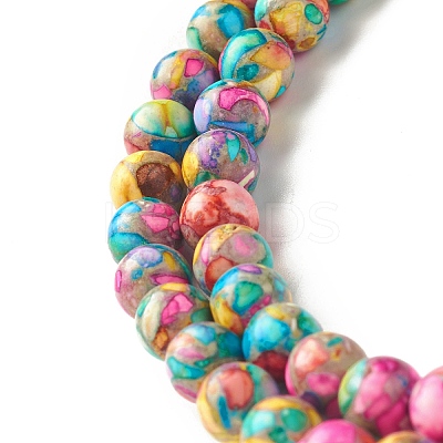 Assembled Natural & Dyed Magnesite Beads Strands G-L575-02L-B-1