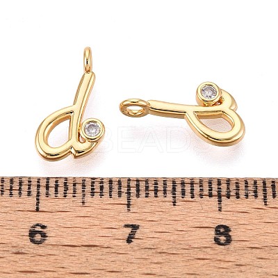 Brass Micro Pave Cubic Zirconia Charms KK-N263-97G-D-1