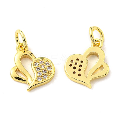 Rack Plating Brass Micro Pave Cubic Zirconia Charms KK-D036-11G-1