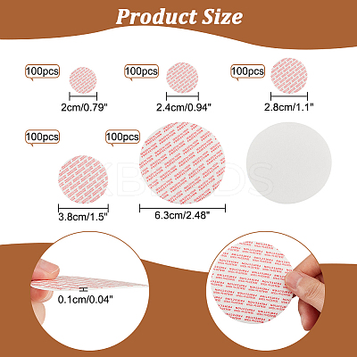 500Pcs 5 Style Flat Round Foam Lid Liners AJEW-NB0005-19-1