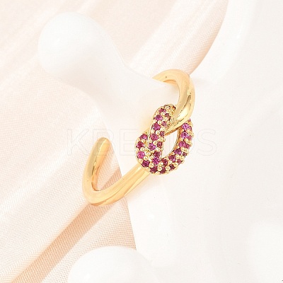 Brass Micro Pave Cubic Zirconia Finger Rings RJEW-C153-01G-03-1