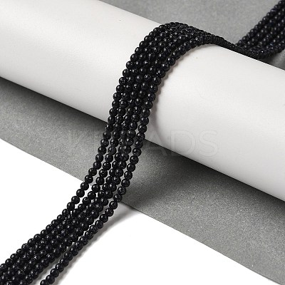 Synthetic Blue Goldstone Beads Strands G-B090-A07-01-1
