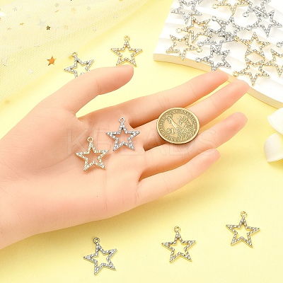 20Pcs 2 Colors Alloy Rhinestone Pendants ALRI-YW0001-26-1
