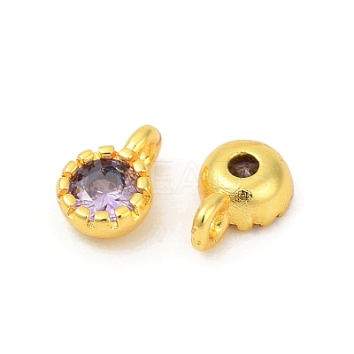 Brass Pave Cubic Zirconia Pendants KK-H204-03G-03-1