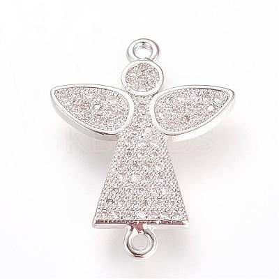 Long-Lasting Plated Brass Micro Pave Cubic Zirconia Links ZIRC-S053-17P-1