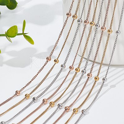 12Pcs 3 Colors 304 Stainless Steel Satellite Chain Necklaces Set for Men Women NJEW-NB0001-15-1