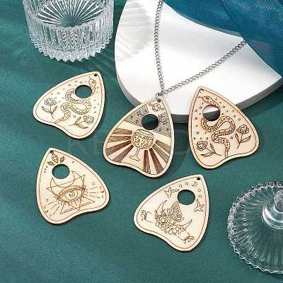 40Pcs 4 Styles Unfinished Wood Planchettes WOOD-CJ0001-76-1
