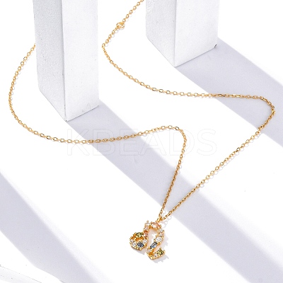 925 Sterling Silver Colorful Cubic Zirconia Constellation Pendant Cable Chain Necklaces for Women STER-R009-01G-09-1