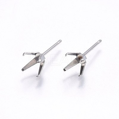 Non-Tarnish 201 Stainless Steel Stud Earring Findings STAS-I095--07P-B-1