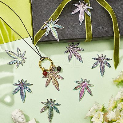 Autumn Theme Rainbow Color Alloy Pendants FIND-FH0004-09-1