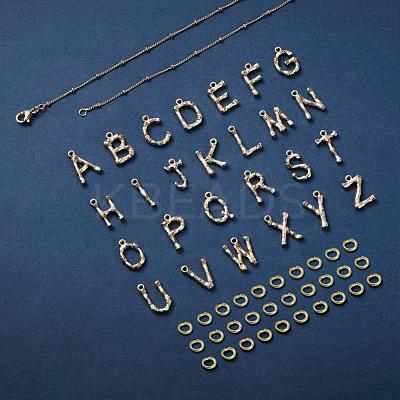 26Pcs A~Z Alphabet Necklaces Making Kits DIY-YW0002-29G-1
