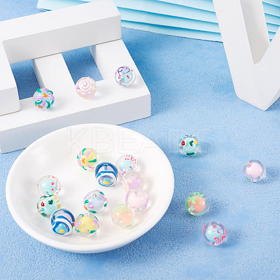 18Pcs 9 Colors Transparent Acrylic Enamel Beads TACR-TA0001-15-1