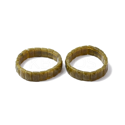 Rectangle Natural Lemon Jade Beads Stretch Bracelets for Women Men BJEW-Z149-01H-1