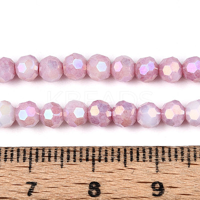 Anti-Tarnish Electroplate Glass Beads Strands X-EGLA-T021-4mm-15-02-1