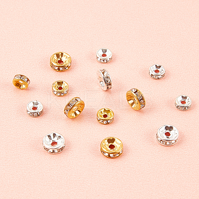 Iron Rhinestone Spacer Beads RB-GL0001-01-1