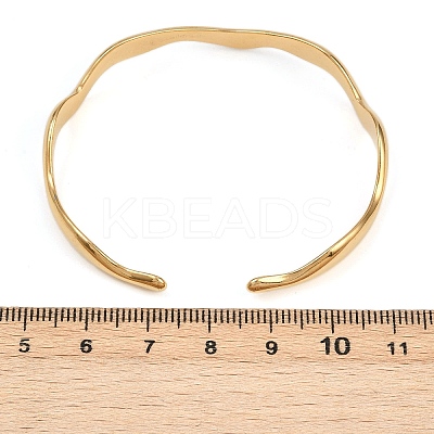 304 Stainless Steel Cuff Bangles for Women BJEW-B147-01G-1