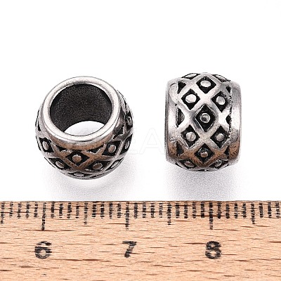 304 Stainless Steel Large Hole Beads STAS-T072-100AS-1