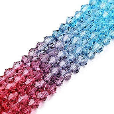 Gradient Color Baking Paint Glass Bead Strands X1-DGLA-A039-T4mm-A017-1