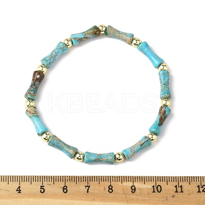 Natural Dyed Imperial Jasper Beads Stretch Bracelets for Men Women BJEW-L171-03A-1