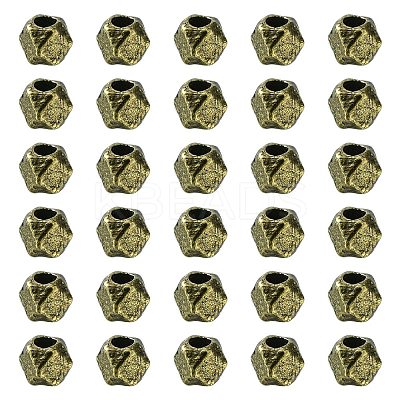 Polyhedron Tibetan Style Alloy Finding Beads FIND-YW0004-25AB-1
