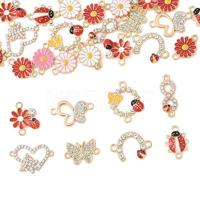 30Pcs 12 Styles Zinc Alloy Enamel Connector Charms FIND-FS0004-42-1