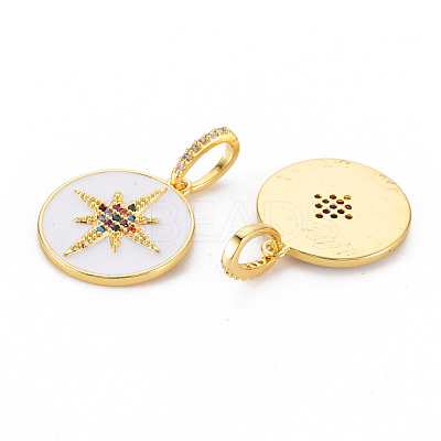 Brass Micro Pave Colorful Cubic Zirconia Pendants KK-S354-334-NF-1
