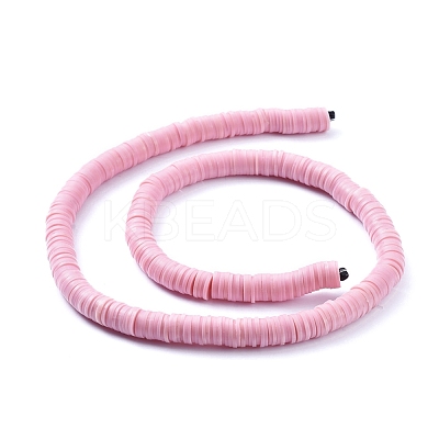 Flat Round Handmade Polymer Clay Beads CLAY-R067-8.0mm-26-1