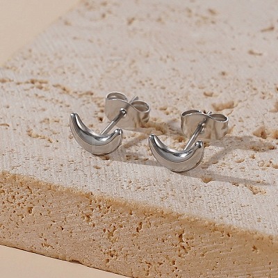 304 Stainless Steel Stud Earrings for Women EJEW-G459-01B-P-1