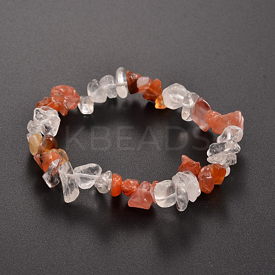 Chips Gemstone Beaded Stretch Bracelets BJEW-JB01825-03-1