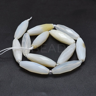 Natural White Agate Beads Strands G-O179-G01-2-1