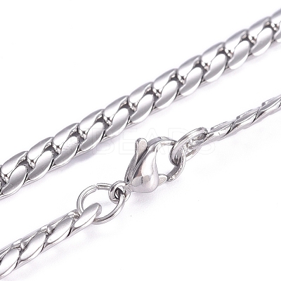 Non-Tarnish Men's 201 Stainless Steel Cuban Link Chain Necklaces LS-NJEW-G340-15P-1