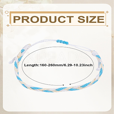 1Pc Bohemian Style Waxed Cord Braided Bracelets for Men Women BJEW-LP0004-20-1