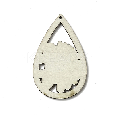 Rainbow/Pride Flag Theme Single Face Printed Aspen Wood Big Pendants WOOD-G014-02F-1