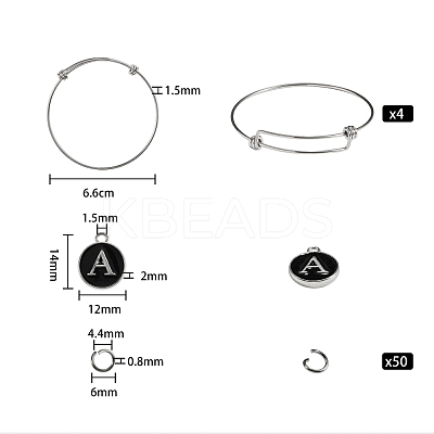 DIY Letter Bangle Making Kits DIY-SZ0001-61P-1