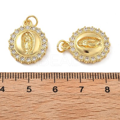 Brass Micro Pave Cubic Zirconia Pendants KK-C092-19A-G-1