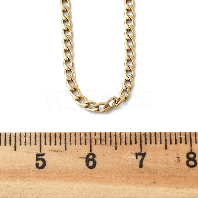 Ion Plating(IP) 304 Stainless Steel Curb Chain Necklaces NJEW-K099-04G-1