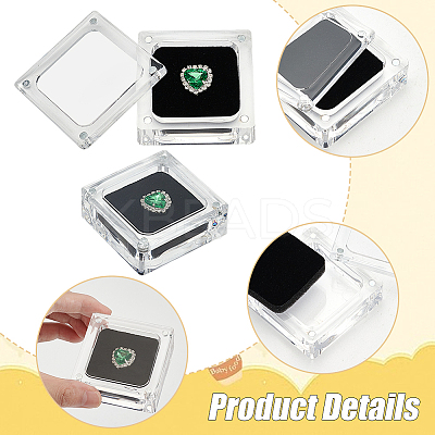 Acrylic Loose Diamond Packaging Boxes with Magnetic CON-WH0105-14B-1