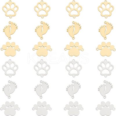24Pcs 6 Style Stainless Steel Links Connectors STAS-UN0027-65-1