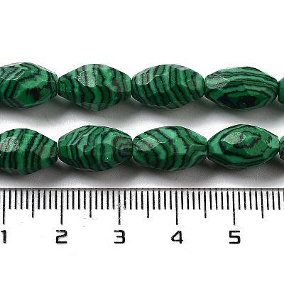 Synthetic Malachite Beads Strands G-P520-C17-01-1
