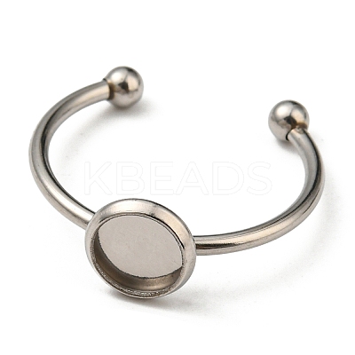 Tarnish Resistant 304 Stainless Steel Open Cuff Ring Findings STAS-H215-01D-P-1