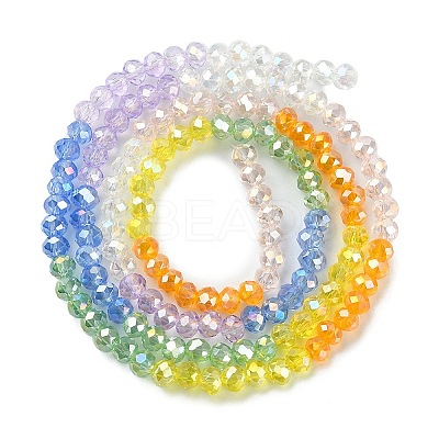 Transparent Electroplate Glass Beads Strands GLAA-YW0002-F01-1