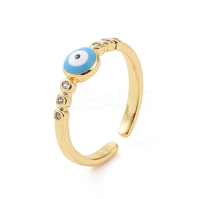 Brass Micro Pave Cubic Zirconia Open Rings RJEW-J017-VC277-1