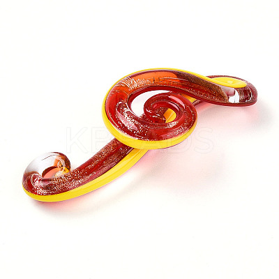Handmade Gold Sand Lampwork Big Pendants LAMP-T023-08-1