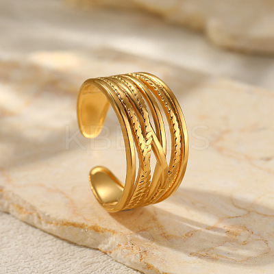 Cross 201 Stainless Steel Cuff Rings for Women FS-WG26F46-09-1