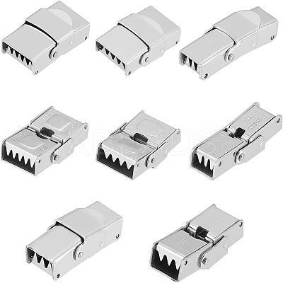 8 Sets 4 Style 304 Stainless Steel Watch Band Clasps STAS-UN0031-24-1