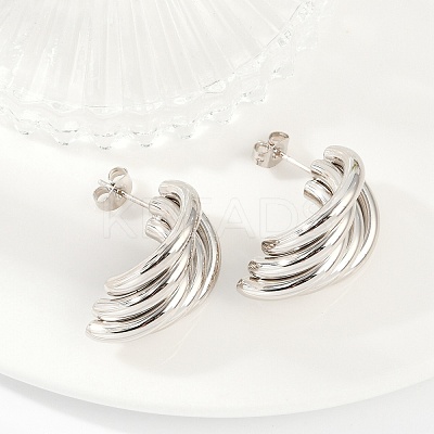 201 Stainless Steel Stud Earrings LS-EJEW-Q026-23P-1