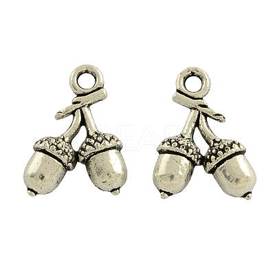 Tibetan Style Alloy Acorns Charms TIBEP-15963-AS-RS-1