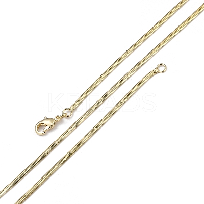 2mm Rack Plating Brass Herringbone Chain Necklaces for Women Men MAK-L044-20G-1